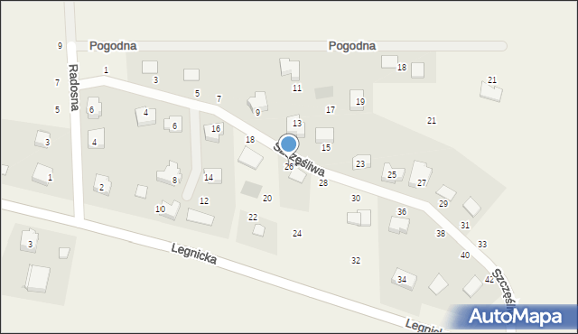 Ziemnice, Szczęśliwa, 26, mapa Ziemnice