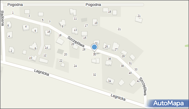 Ziemnice, Szczęśliwa, 30, mapa Ziemnice