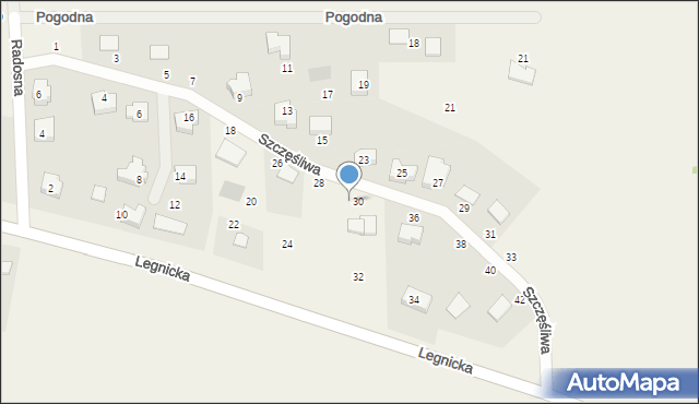 Ziemnice, Szczęśliwa, 30a, mapa Ziemnice