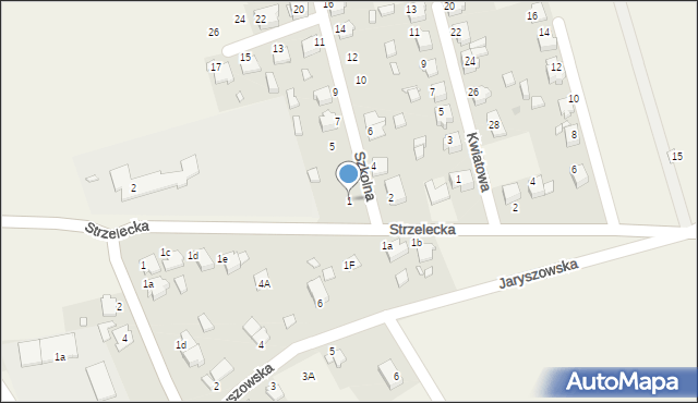 Zimna Wódka, Szkolna, 1, mapa Zimna Wódka