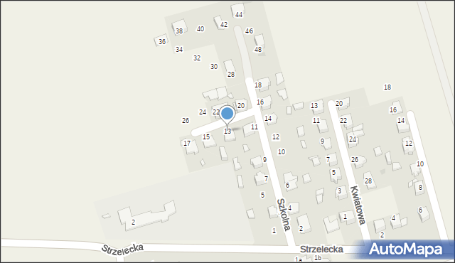 Zimna Wódka, Szkolna, 13, mapa Zimna Wódka