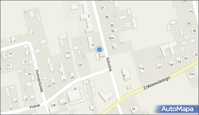 Żółkiewka-Osada, Szkolna, 1, mapa Żółkiewka-Osada