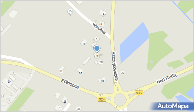 Żory, Szczejkowicka, 5, mapa Żor