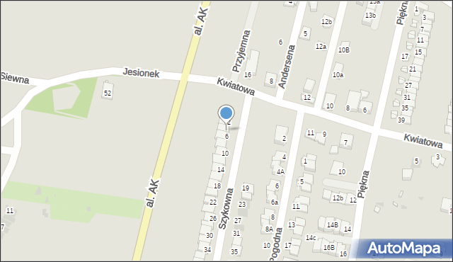 Żory, Szykowna, 4, mapa Żor