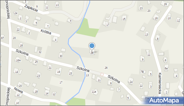 Zręcin, Szkolna, 28, mapa Zręcin