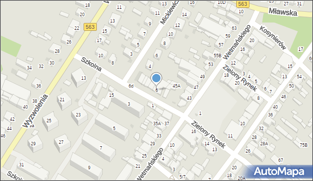 Żuromin, Szkolna, 6, mapa Żuromin