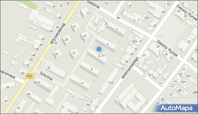 Żuromin, Szkolna, 7, mapa Żuromin