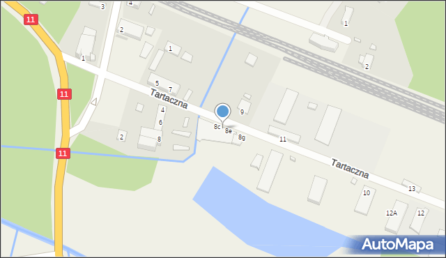 Bąków, Tartaczna, 8d, mapa Bąków