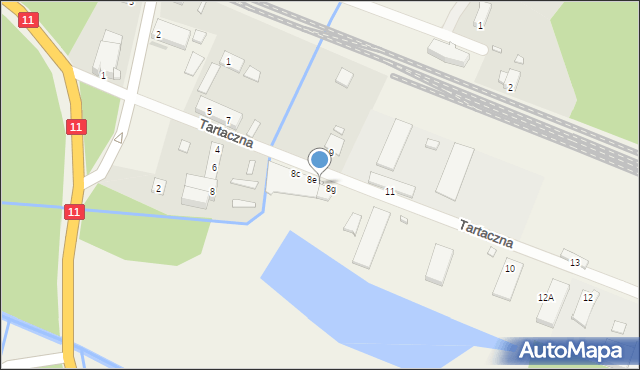 Bąków, Tartaczna, 8f, mapa Bąków
