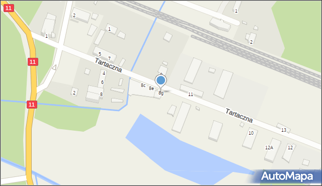 Bąków, Tartaczna, 8g, mapa Bąków