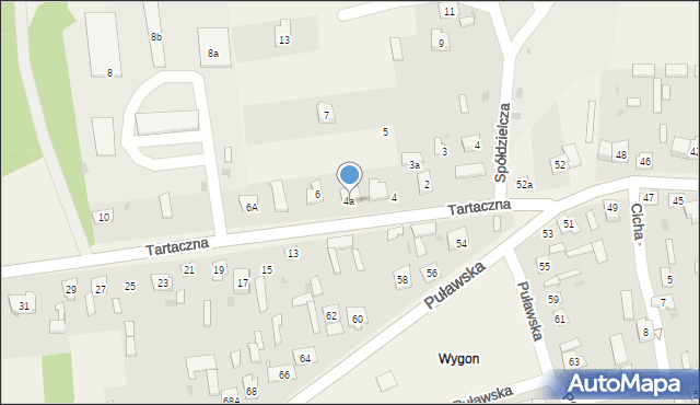 Baranów, Tartaczna, 4a, mapa Baranów