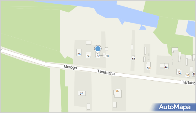 Baranów, Tartaczna, 72, mapa Baranów