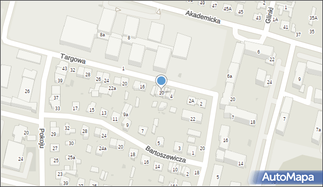Biała Podlaska, Targowa, 10, mapa Białej Podlaskiej
