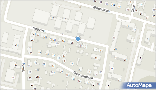 Biała Podlaska, Targowa, 14, mapa Białej Podlaskiej