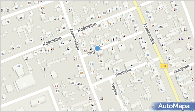 Białobrzegi, Targowa, 11, mapa Białobrzegi