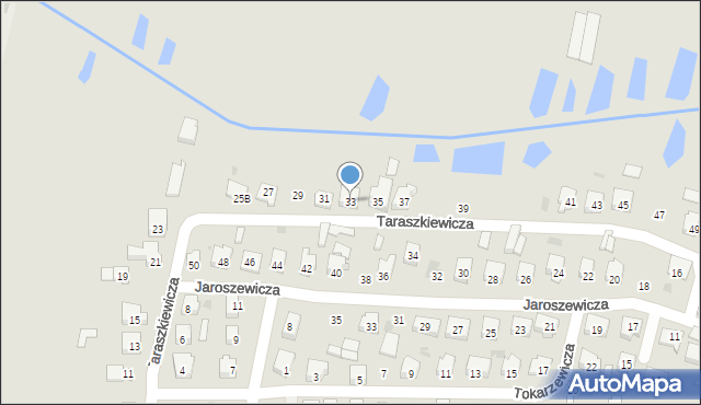 Bielsk Podlaski, Taraszkiewicza Bronisława, 33, mapa Bielsk Podlaski