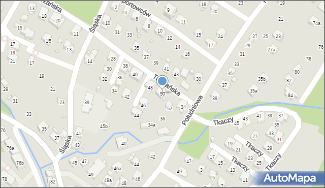 Bielsko-Biała, Tatrzańska, 50, mapa Bielsko-Białej