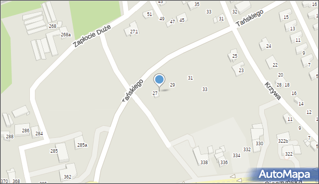 Bielsko-Biała, Tańskiego Czesława, 27a, mapa Bielsko-Białej