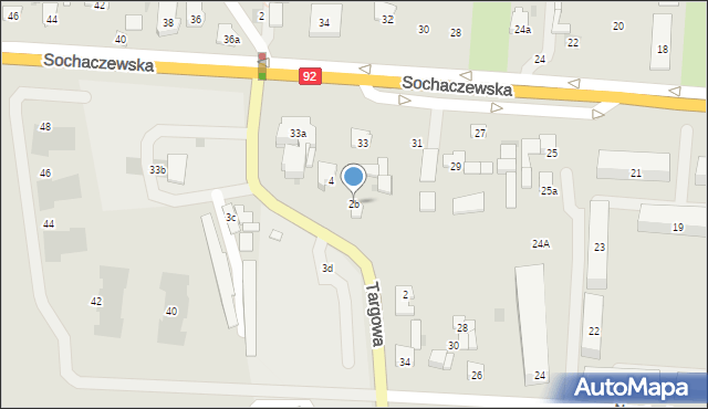 Błonie, Targowa, 2b, mapa Błonie