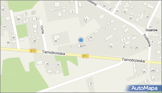 Bojanów, Tarnobrzeska, 34, mapa Bojanów