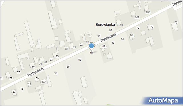 Borowianka, Tartakowa, 60, mapa Borowianka