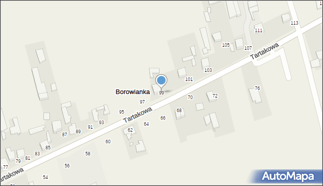 Borowianka, Tartakowa, 99, mapa Borowianka