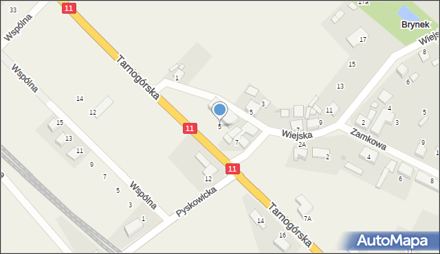 Brynek, Tarnogórska, 5, mapa Brynek