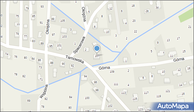 Brzozówka, Tarnowska, 107, mapa Brzozówka