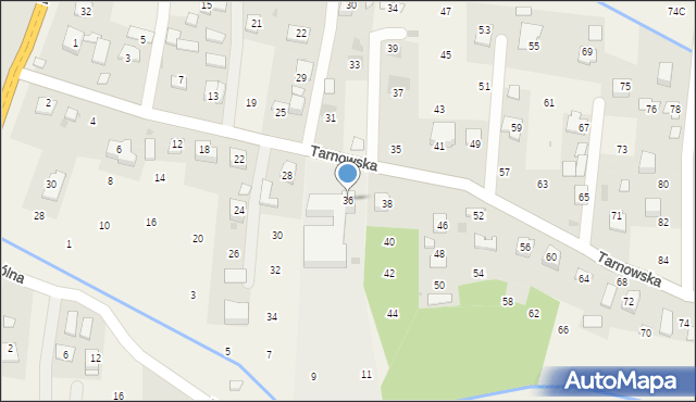 Brzozówka, Tarnowska, 36, mapa Brzozówka