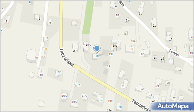 Bukowina Tatrzańska, Tatrzańska, 18, mapa Bukowina Tatrzańska