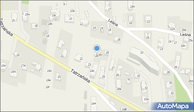 Bukowina Tatrzańska, Tatrzańska, 24, mapa Bukowina Tatrzańska