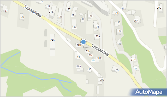 Bukowina Tatrzańska, Tatrzańska, 31a, mapa Bukowina Tatrzańska