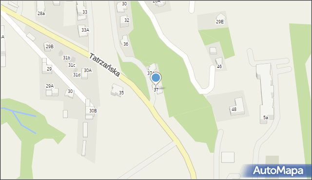 Bukowina Tatrzańska, Tatrzańska, 37, mapa Bukowina Tatrzańska