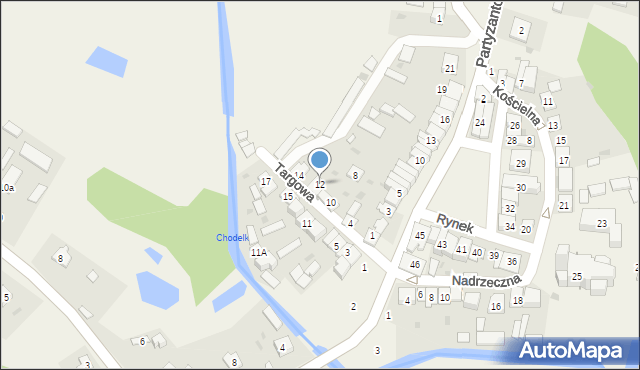 Chodel, Targowa, 12, mapa Chodel