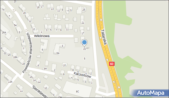 Ciechanów, Tatarska, 11, mapa Ciechanów