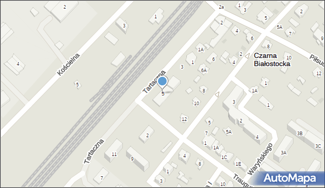 Czarna Białostocka, Tartaczna, 5, mapa Czarna Białostocka