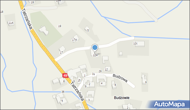 Czarna Góra, Tatrzańska, 25, mapa Czarna Góra