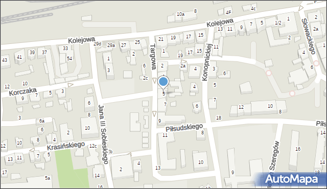 Czechowice-Dziedzice, Targowa, 5, mapa Czechowic-Dziedzic