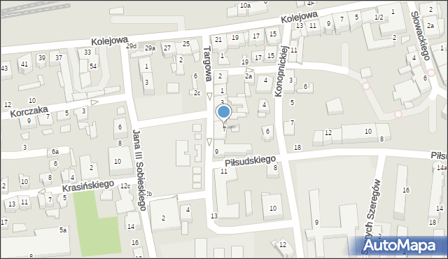 Czechowice-Dziedzice, Targowa, 7, mapa Czechowic-Dziedzic