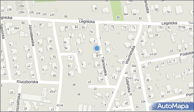 Częstochowa, Tarnowska, 8, mapa Częstochowy