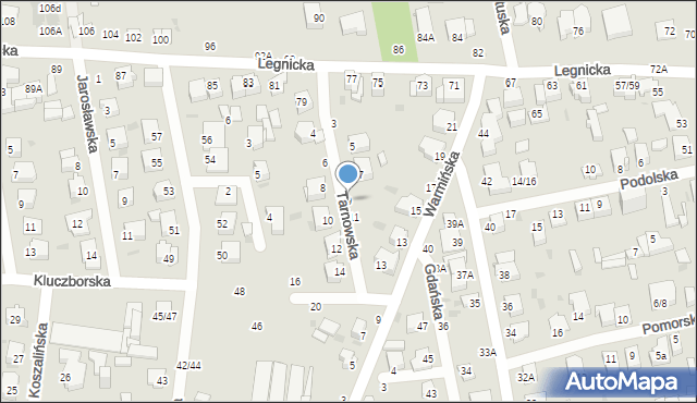 Częstochowa, Tarnowska, 9, mapa Częstochowy