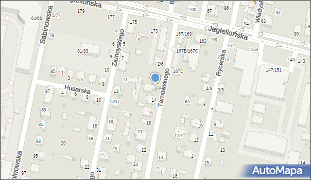 Częstochowa, Tarnowskiego Jana, hetm., 12, mapa Częstochowy