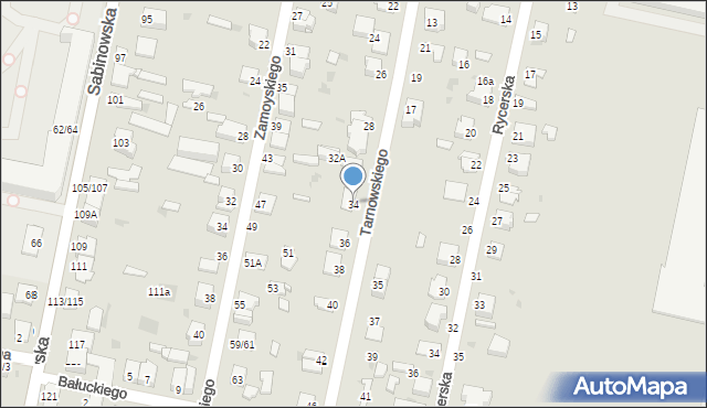 Częstochowa, Tarnowskiego Jana, hetm., 34, mapa Częstochowy