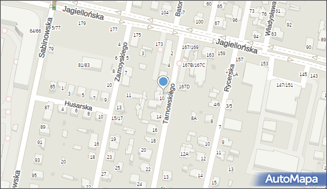 Częstochowa, Tarnowskiego Jana, hetm., 8, mapa Częstochowy