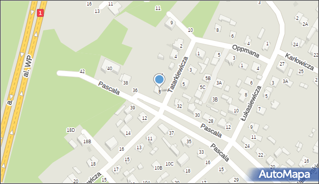 Częstochowa, Tatarkiewicza Władysława, 8, mapa Częstochowy