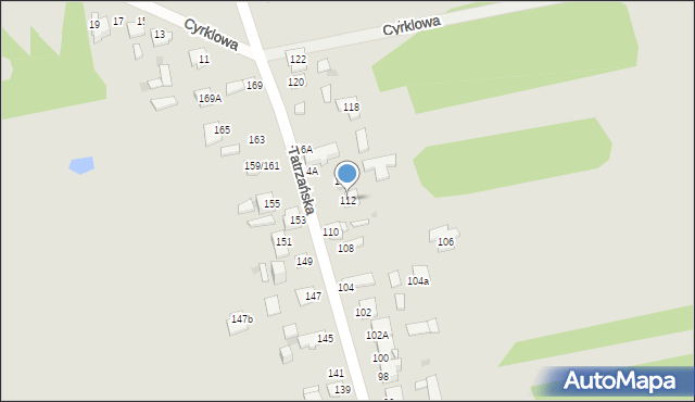 Częstochowa, Tatrzańska, 112, mapa Częstochowy