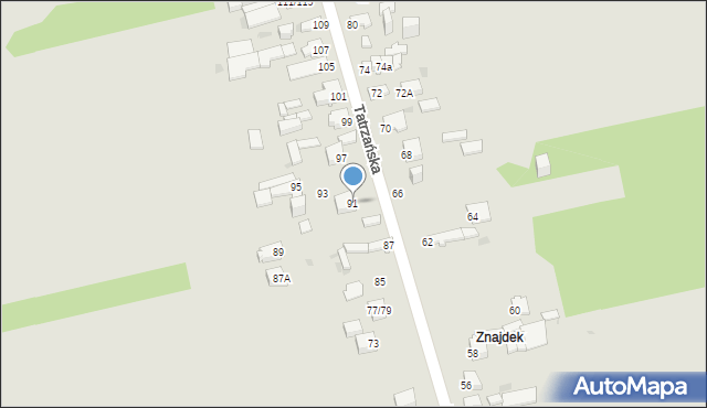 Częstochowa, Tatrzańska, 91, mapa Częstochowy