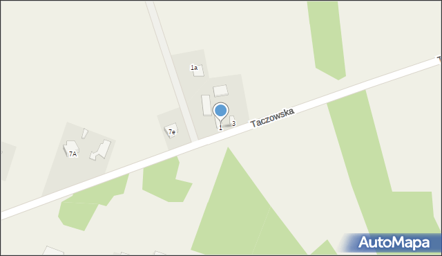 Dąbrówka Nagórna, Taczowska, 1, mapa Dąbrówka Nagórna