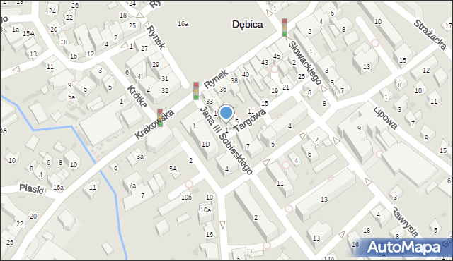 Dębica, Targowa, 1, mapa Dębicy