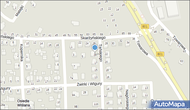 Dęblin, Tańskiego Czesława, 19, mapa Dęblin